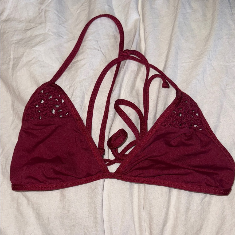 Frankie's Bikinis Burgundy Triangle Bikini Top